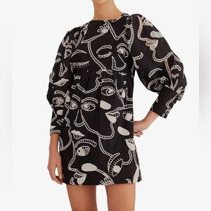 FARM Rio Black and White Mini Dress